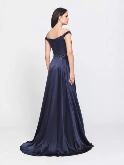 Formal Gowns Madison James - 19-161 Off Shoulder Satin Overskirt Gown