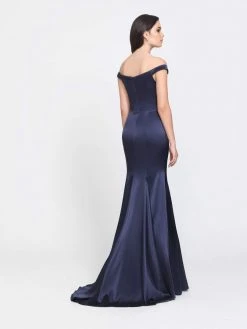 Formal Gowns Madison James - 19-161 Off Shoulder Satin Overskirt Gown