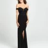 Madison James - 19-162 Beaded Off-Shoulder Gown With Slit 1 Madison James - 19-162 Beaded Off-Shoulder Gown With Slit
