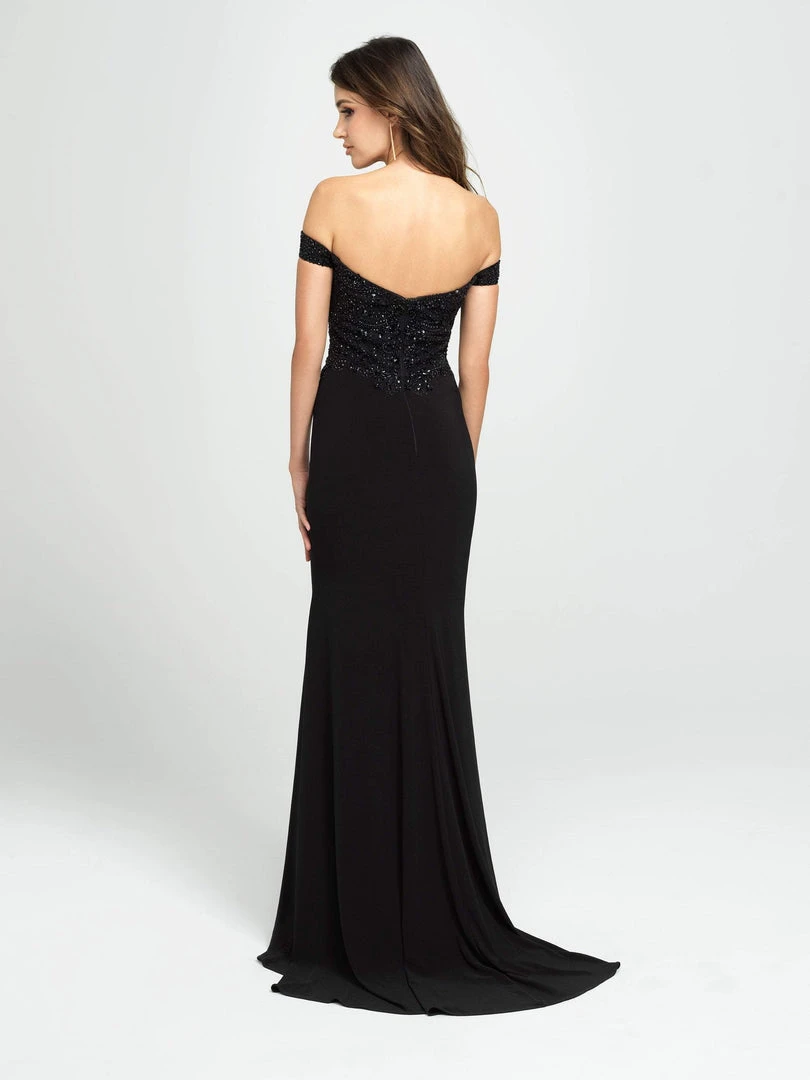 Madison James - 19-162 Beaded Off-Shoulder Gown With Slit 5 Madison James - 19-162 Beaded Off-Shoulder Gown With Slit