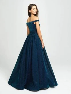 Madison James - 19-163 Shimmer Knit Off-Shoulder Dress With Overskirt 9 Madison James - 19-163 Shimmer Knit Off-Shoulder Dress With Overskirt