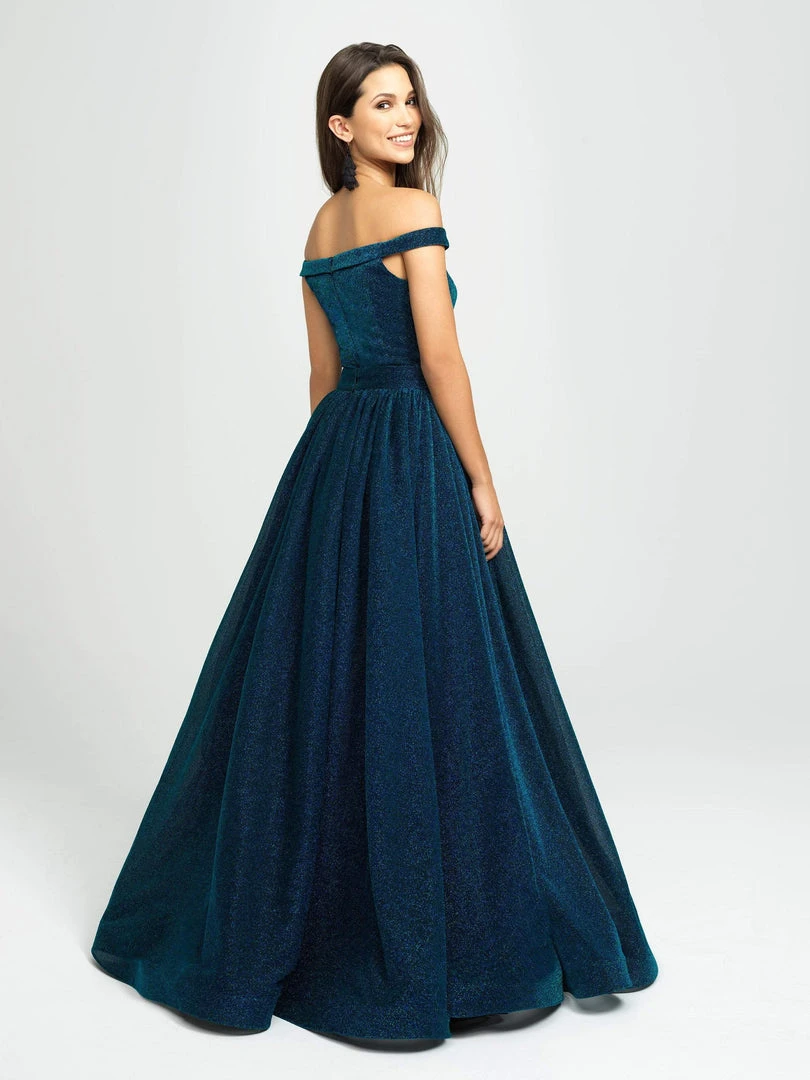 Madison James - 19-163 Shimmer Knit Off-Shoulder Dress With Overskirt 6 Madison James - 19-163 Shimmer Knit Off-Shoulder Dress With Overskirt