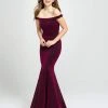 Madison James - 19-164 Shimmer Knit Off-Shoulder Trumpet Dress Formal Gowns