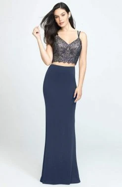 Formal Gowns Madison James - 19-167 Two Piece Beaded Jersey Trumpet Dress