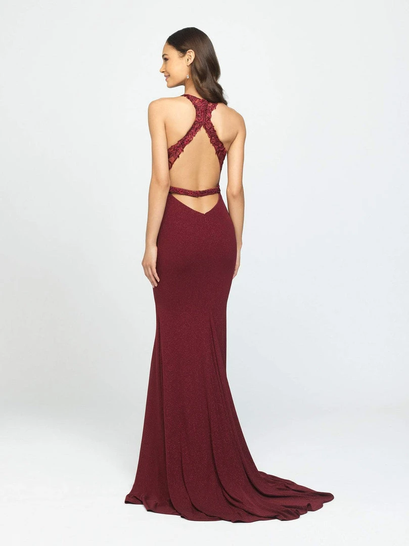 Madison James - 19-168 Beaded Embroidered Halter Evening Dress Formal Gowns 4 Madison James - 19-168 Beaded Embroidered Halter Evening Dress Formal Gowns