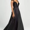 Madison James - 19-171 Bejeweled Halter Satin A-Line Gown 1 Madison James - 19-171 Bejeweled Halter Satin A-Line Gown