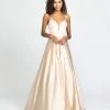 Formal Gowns Madison James - 19-176 Deep V-neck Glitter Mikado A-line Dress 2 Formal Gowns Madison James - 19-176 Deep V-neck Glitter Mikado A-line Dress