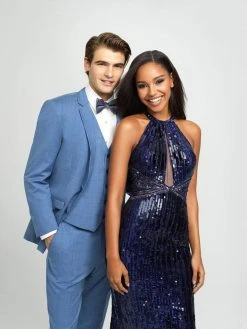 Madison James - 19-179 Sequined Halter Trumpet Dress Formal Gowns 9 Madison James - 19-179 Sequined Halter Trumpet Dress Formal Gowns