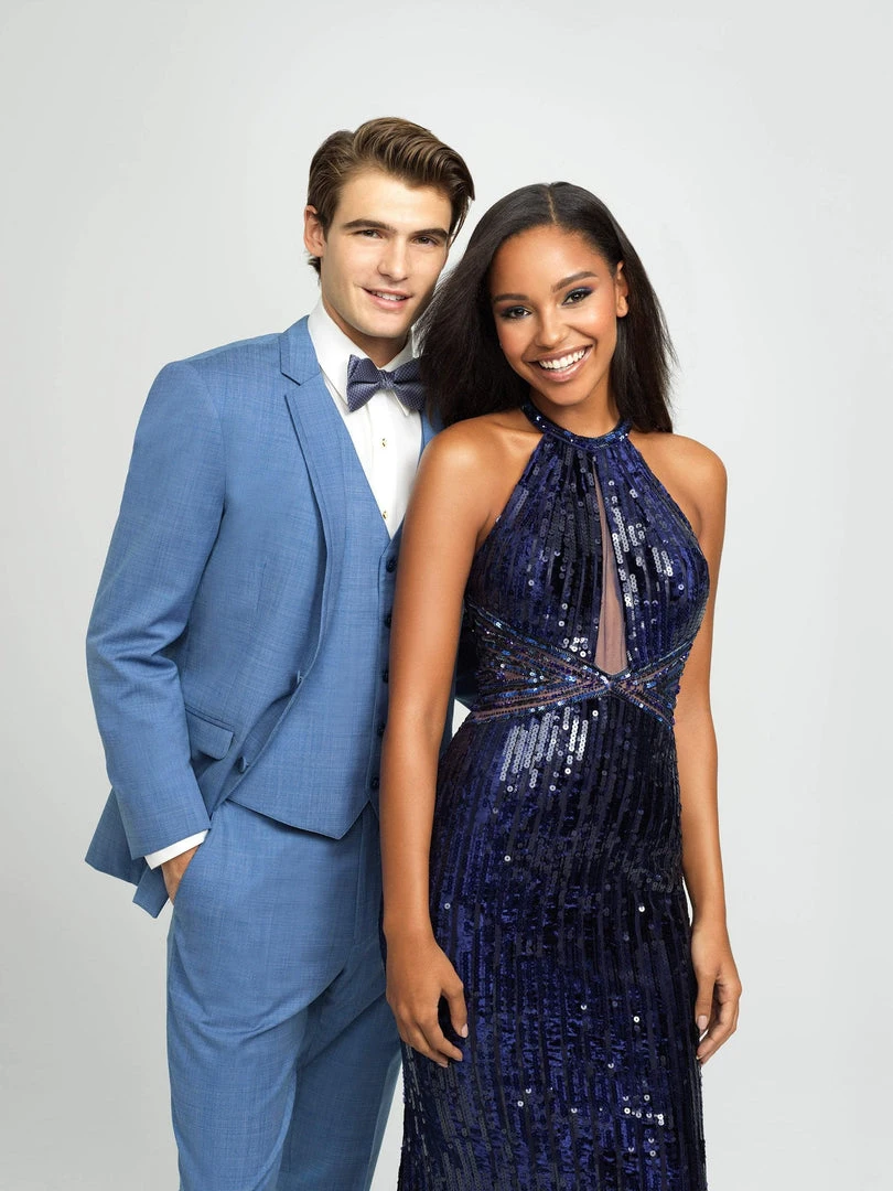 Madison James - 19-179 Sequined Halter Trumpet Dress Formal Gowns 6 Madison James - 19-179 Sequined Halter Trumpet Dress Formal Gowns