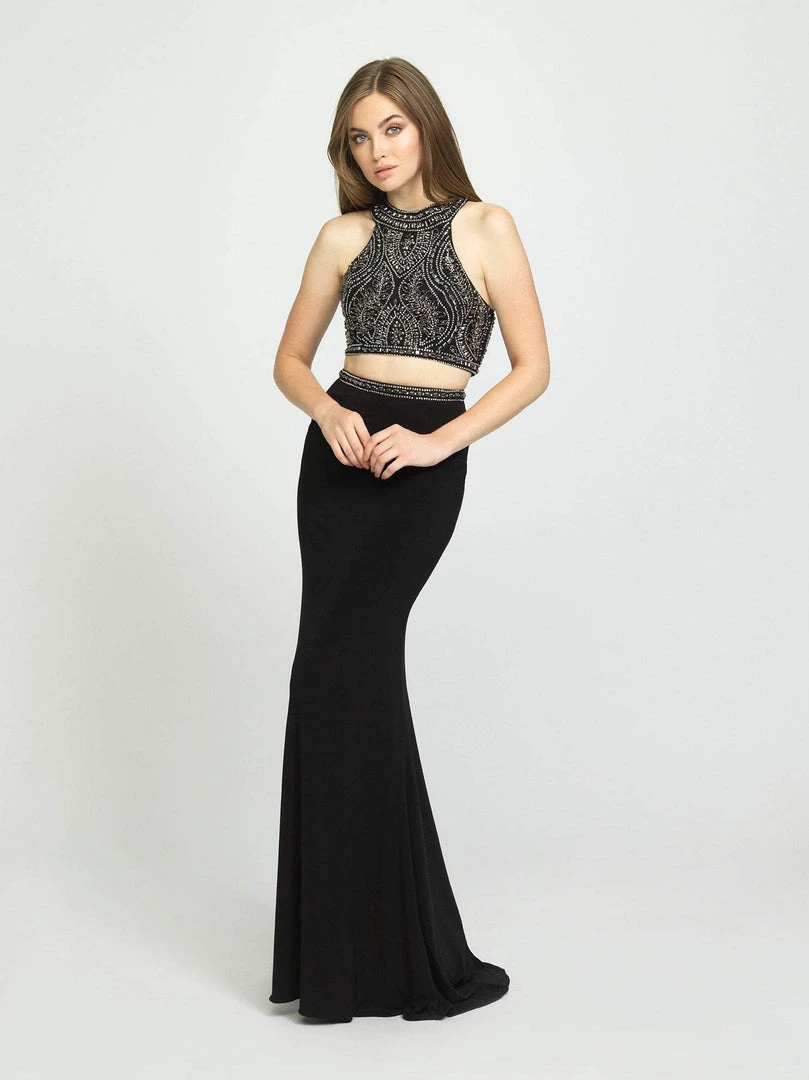 Madison James - 19-180 Two Piece Beaded Halter Jersey Trumpet Dress Formal Gowns 3 Madison James - 19-180 Two Piece Beaded Halter Jersey Trumpet Dress Formal Gowns