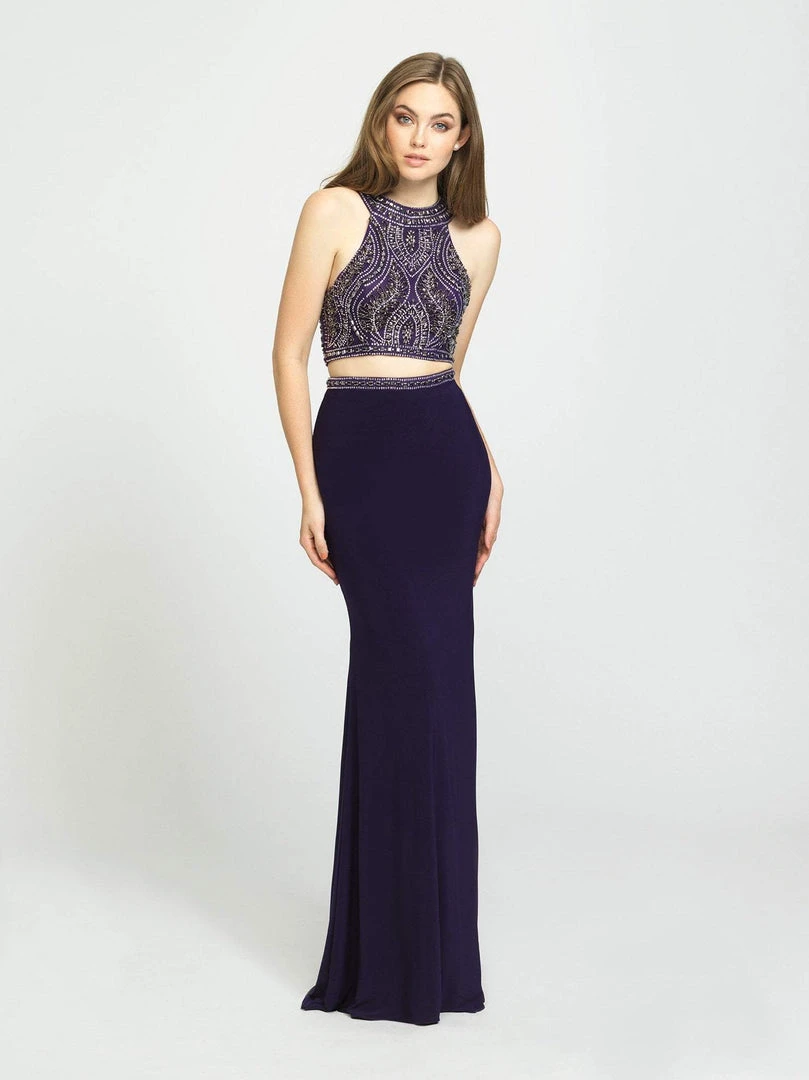 Madison James - 19-180 Two Piece Beaded Halter Jersey Trumpet Dress Formal Gowns 5 Madison James - 19-180 Two Piece Beaded Halter Jersey Trumpet Dress Formal Gowns
