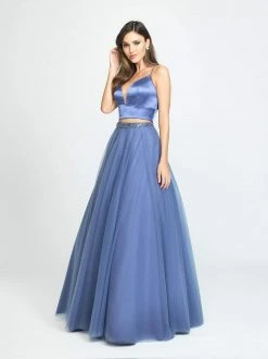 Madison James - 19-181 Two-Piece Plunging Sweetheart Tulle Gown Formal Gowns