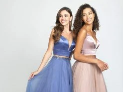 Madison James - 19-181 Two-Piece Plunging Sweetheart Tulle Gown Formal Gowns