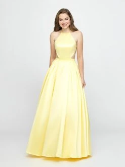 Formal Gowns Madison James - 19-186 Halter Mikado Pleated A-line Dress