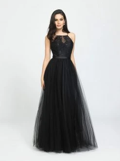 Madison James - 19-188 Embellished Lace Illusion Tulle Gown
