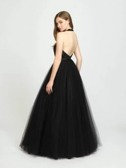 Madison James - 19-190 Embroidered Halter Tulle Ballgown Formal Gowns