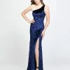 Formal Gowns Madison James - 19-192 One Shoulder Velvet Trumpet Dress