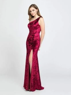 Formal Gowns Madison James - 19-192 One Shoulder Velvet Trumpet Dress