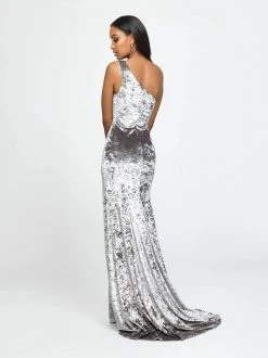 Formal Gowns Madison James - 19-192 One Shoulder Velvet Trumpet Dress