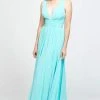 Madison James - 19-193 Plunging Neck Empire Waist Chiffon A-Line Gown
