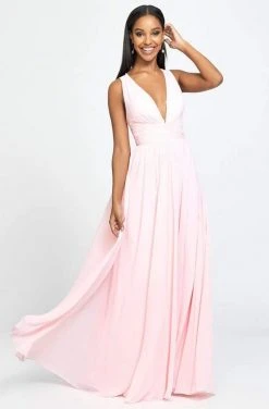 Madison James - 19-193 Plunging Neck Empire Waist Chiffon A-Line Gown 12 Madison James - 19-193 Plunging Neck Empire Waist Chiffon A-Line Gown