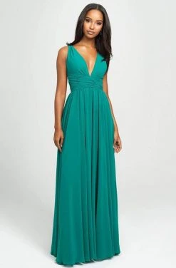 Madison James - 19-193 Plunging Neck Empire Waist Chiffon A-Line Gown 14 Madison James - 19-193 Plunging Neck Empire Waist Chiffon A-Line Gown