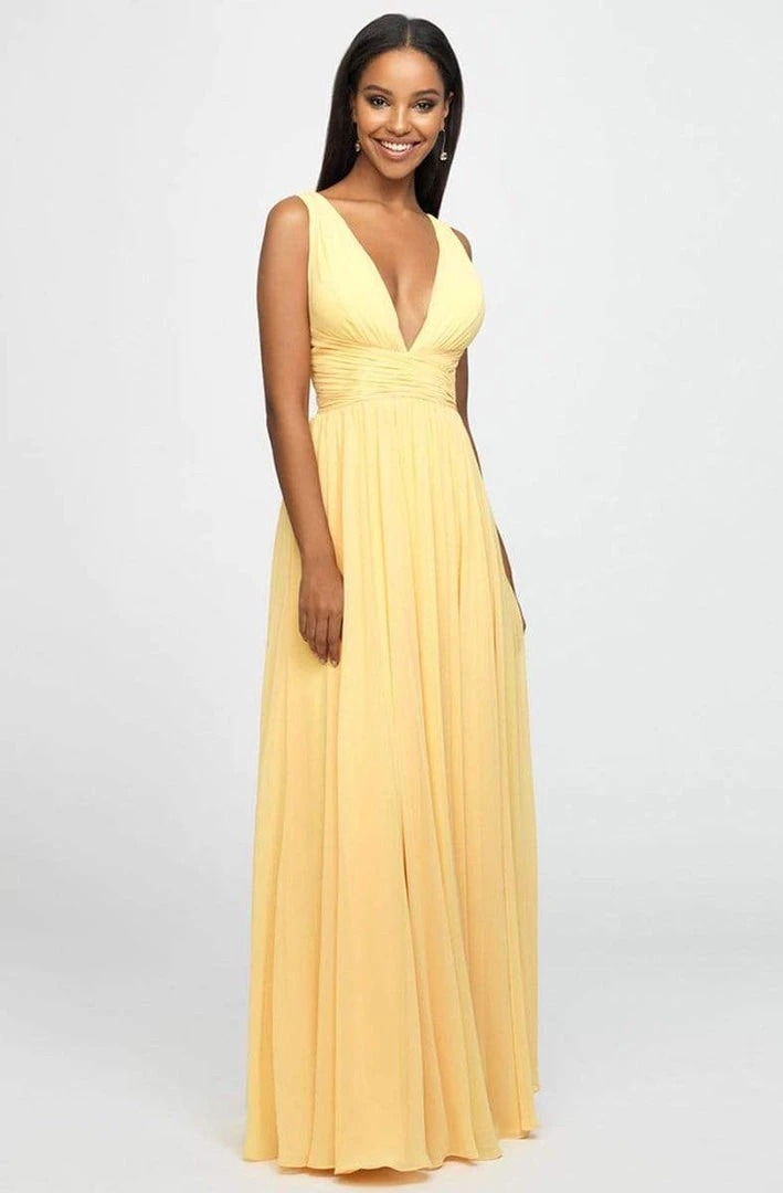 Madison James - 19-193 Plunging Neck Empire Waist Chiffon A-Line Gown 10 Madison James - 19-193 Plunging Neck Empire Waist Chiffon A-Line Gown