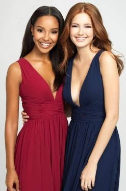 Madison James - 19-193 Plunging Neck Empire Waist Chiffon A-Line Gown 19 Madison James - 19-193 Plunging Neck Empire Waist Chiffon A-Line Gown