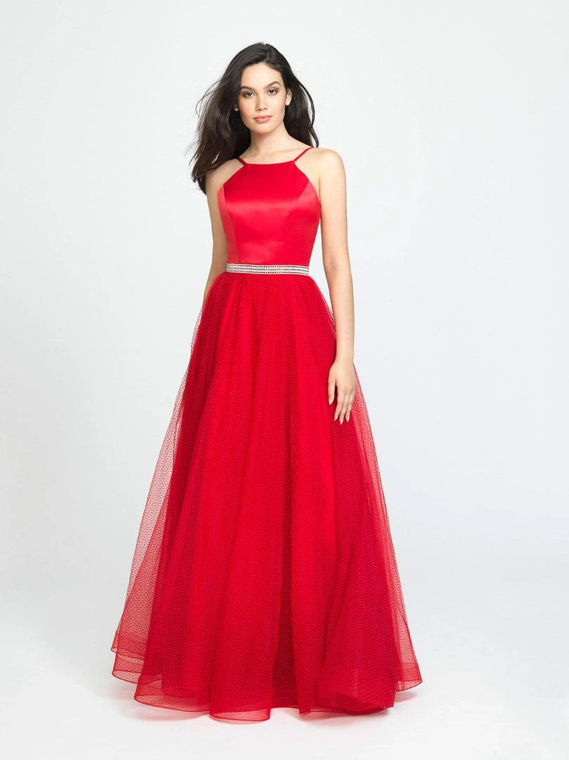 Madison James - 19-196 Halter Tulle And Satin A-line Dress Formal Gowns 4 Madison James - 19-196 Halter Tulle And Satin A-line Dress Formal Gowns