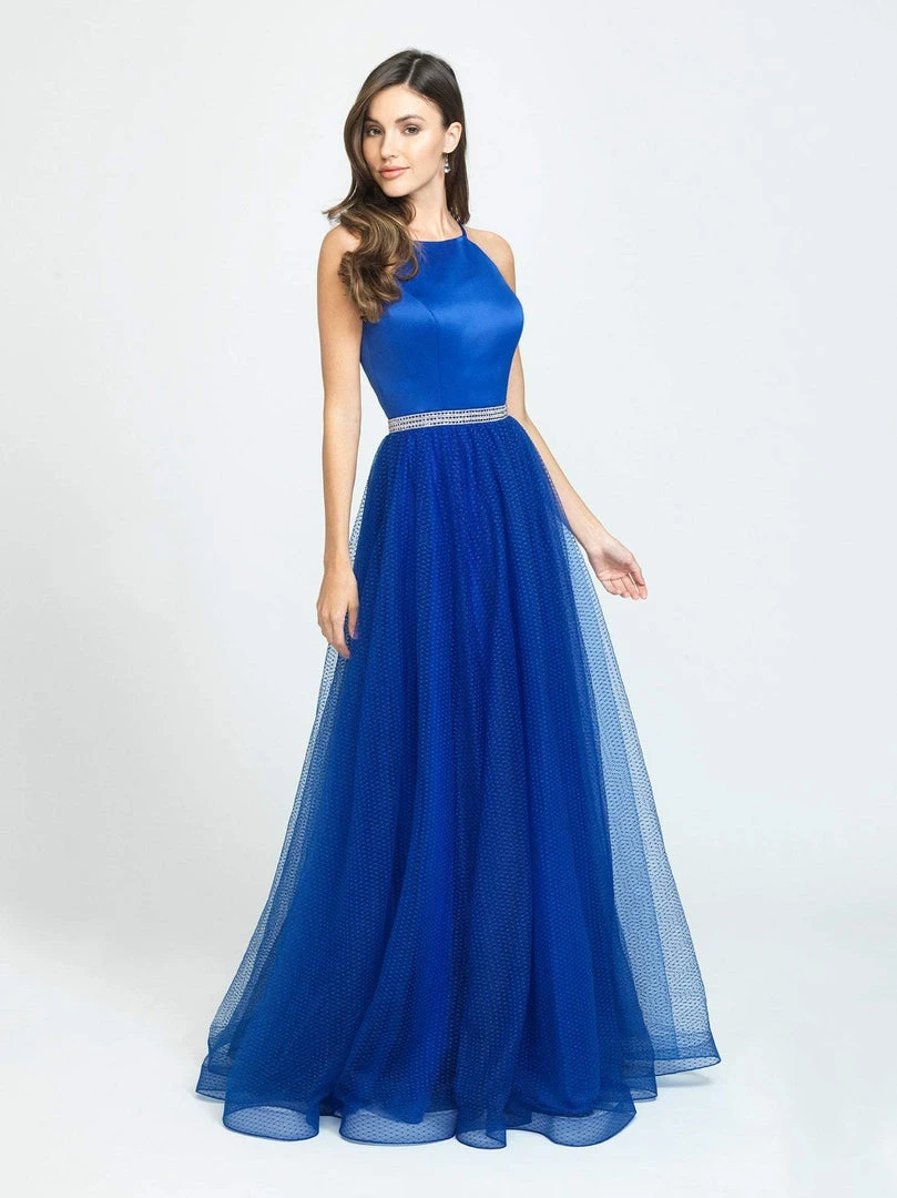 Madison James - 19-196 Halter Tulle And Satin A-line Dress Formal Gowns 5 Madison James - 19-196 Halter Tulle And Satin A-line Dress Formal Gowns