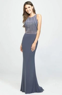 Formal Gowns Madison James - 19-197 Beaded Jersey Halter Trumpet Dress