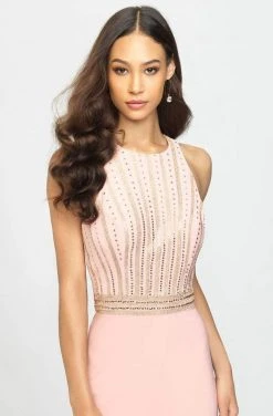 Formal Gowns Madison James - 19-197 Beaded Jersey Halter Trumpet Dress