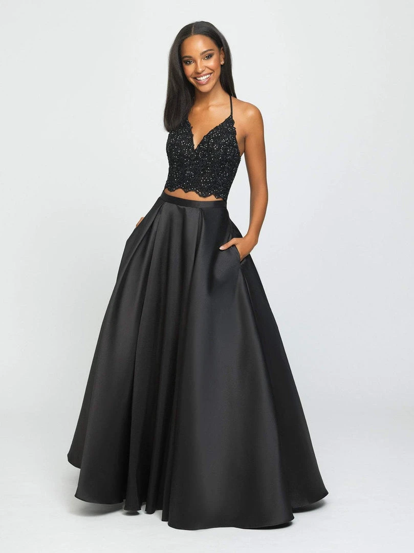 Madison James - 19-198 Two Piece Lace Mikado A-line Dress Formal Gowns 3 Madison James - 19-198 Two Piece Lace Mikado A-line Dress Formal Gowns
