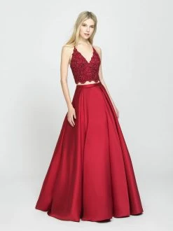 Madison James - 19-198 Two Piece Lace Mikado A-line Dress Formal Gowns 11 Madison James - 19-198 Two Piece Lace Mikado A-line Dress Formal Gowns