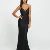 Formal Gowns Madison James - 19-199 Lace Deep V-neck Trumpet Dress 1 Formal Gowns Madison James - 19-199 Lace Deep V-neck Trumpet Dress