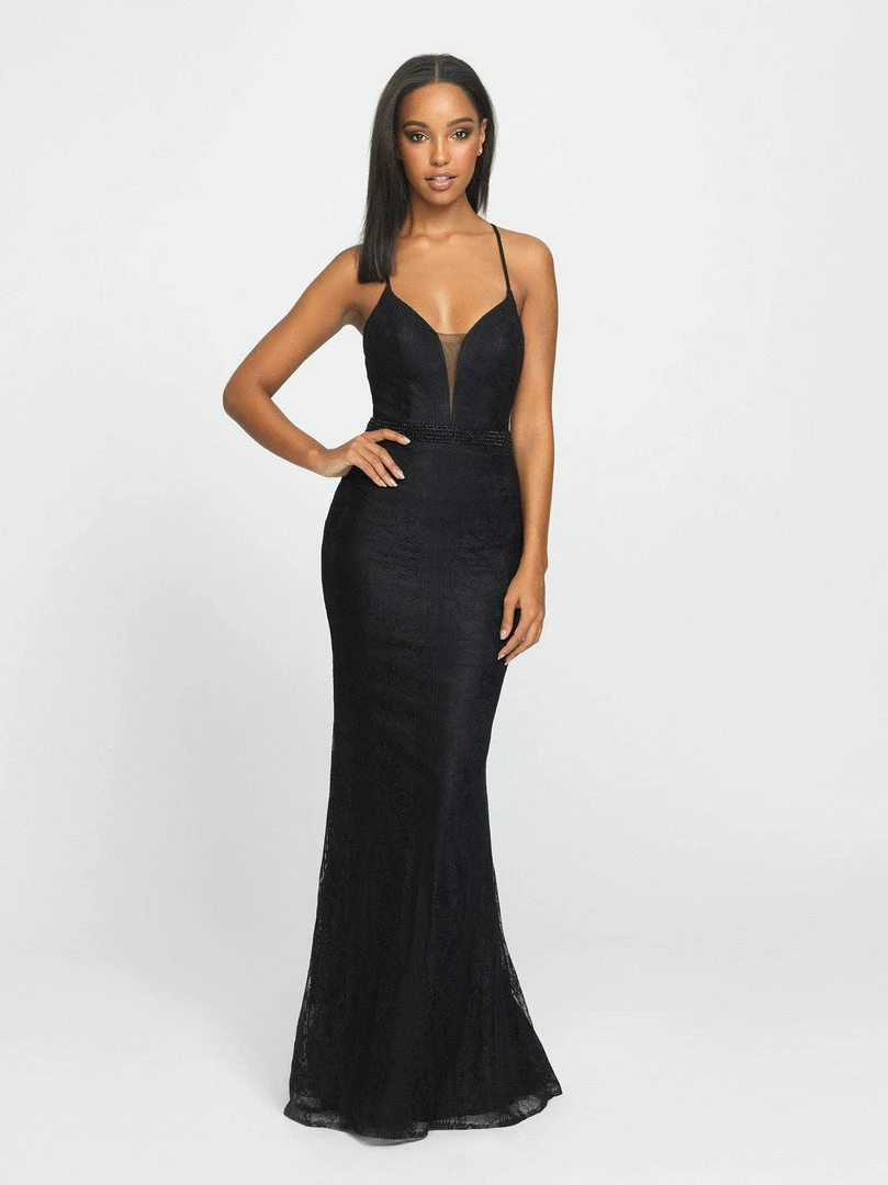 Formal Gowns Madison James - 19-199 Lace Deep V-neck Trumpet Dress 3 Formal Gowns Madison James - 19-199 Lace Deep V-neck Trumpet Dress