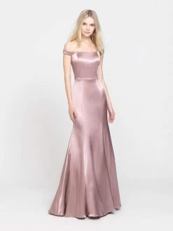 Madison James - 19-200 Off-Shoulder Satin Back Crepe Trumpet Dress 8 Madison James - 19-200 Off-Shoulder Satin Back Crepe Trumpet Dress