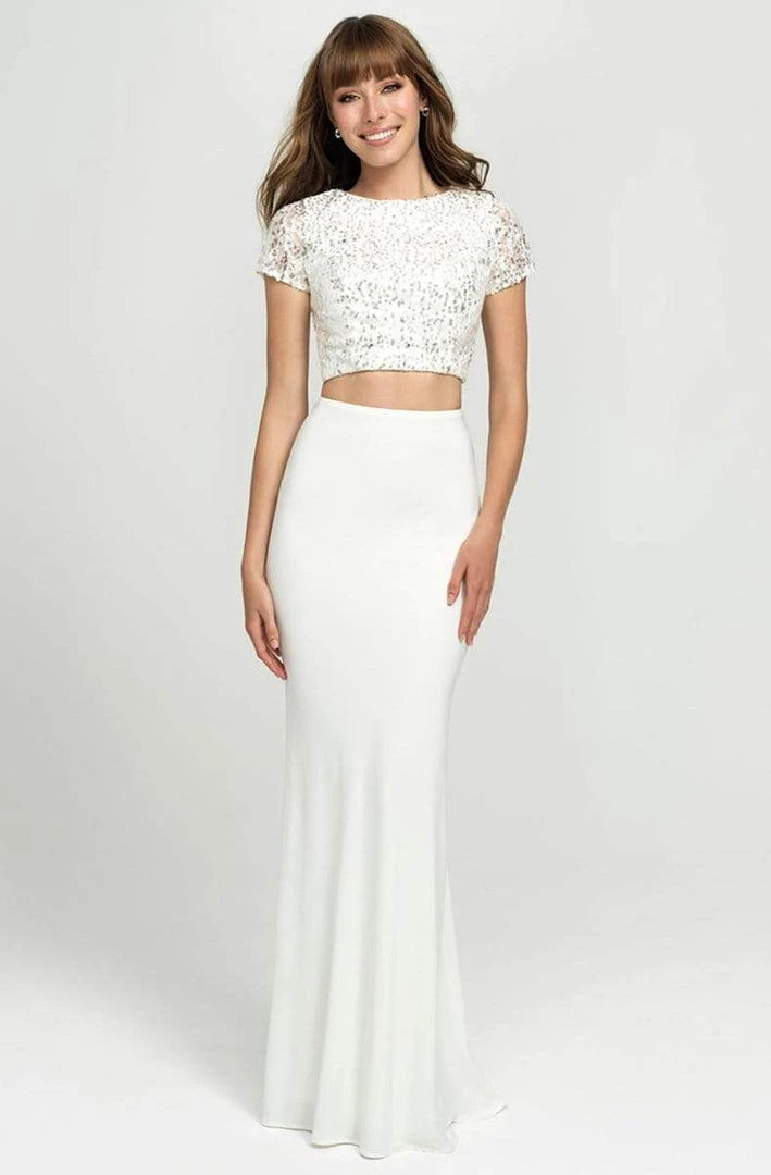 Madison James - 19-207 Two Piece Sequined Jersey Trumpet Dress Formal Gowns 3 Madison James - 19-207 Two Piece Sequined Jersey Trumpet Dress Formal Gowns