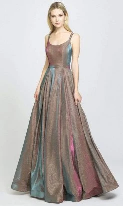 Madison James - 19-209 Scoop Neck Glitter Knit A-line Dress Formal Gowns 9 Madison James - 19-209 Scoop Neck Glitter Knit A-line Dress Formal Gowns