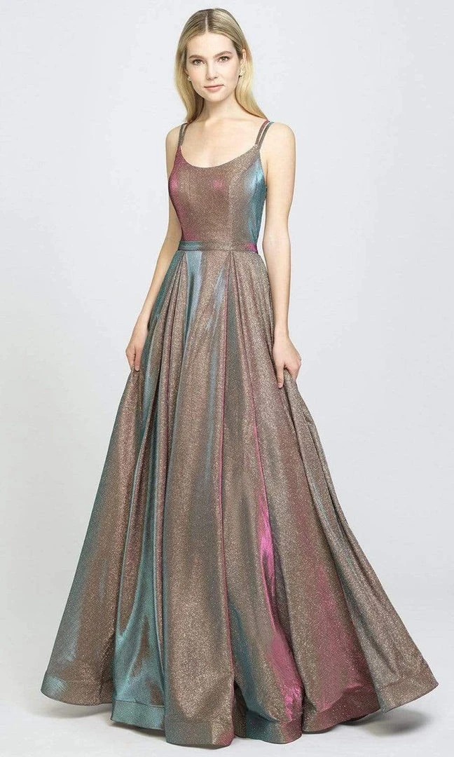 Madison James - 19-209 Scoop Neck Glitter Knit A-line Dress Formal Gowns 5 Madison James - 19-209 Scoop Neck Glitter Knit A-line Dress Formal Gowns