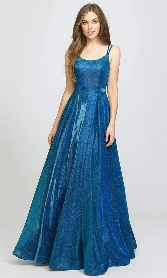 Madison James - 19-209 Scoop Neck Glitter Knit A-line Dress Formal Gowns 3 Madison James - 19-209 Scoop Neck Glitter Knit A-line Dress Formal Gowns