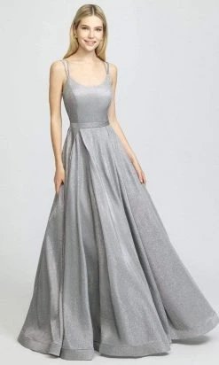 Madison James - 19-209 Scoop Neck Glitter Knit A-line Dress Formal Gowns 10 Madison James - 19-209 Scoop Neck Glitter Knit A-line Dress Formal Gowns