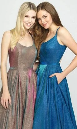 Madison James - 19-209 Scoop Neck Glitter Knit A-line Dress Formal Gowns 11 Madison James - 19-209 Scoop Neck Glitter Knit A-line Dress Formal Gowns