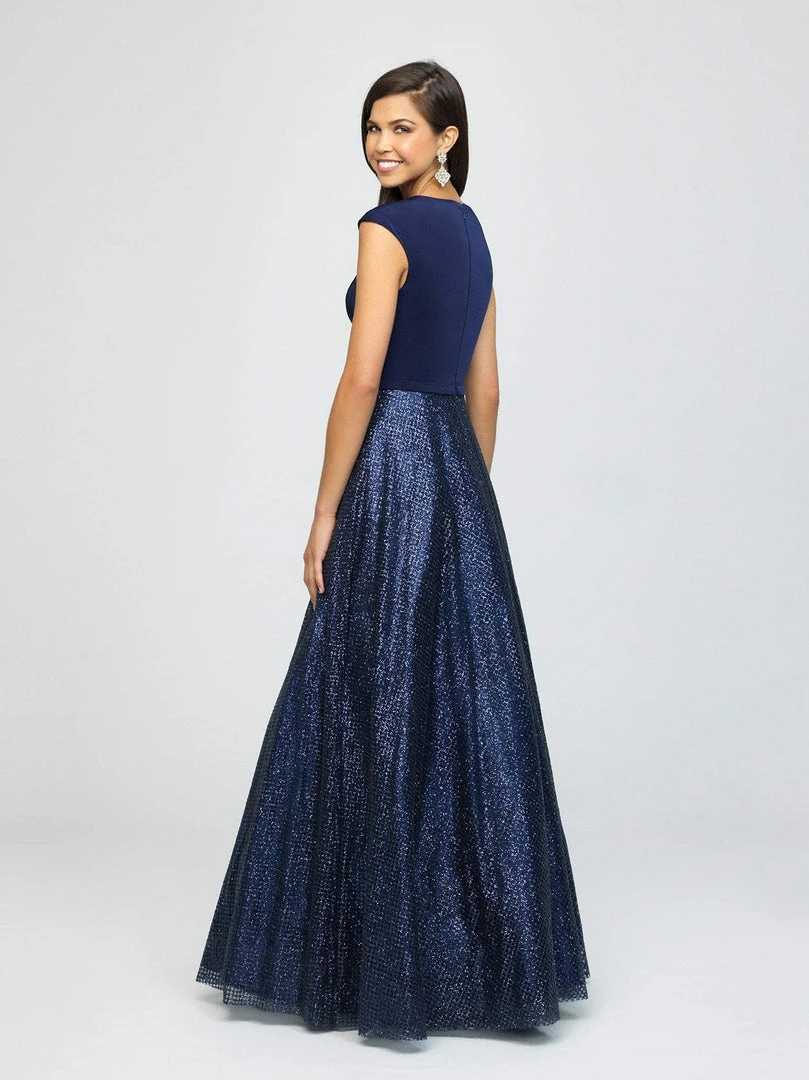 Madison James - 19-250M Satin Jewel Glitter Tulle A-line Dress Formal Gowns 4 Madison James - 19-250M Satin Jewel Glitter Tulle A-line Dress Formal Gowns