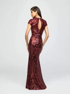Formal Gowns Madison James - 19-253M Sequined Jewel Neck Trumpet Dress