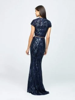 Formal Gowns Madison James - 19-254M Two Piece Sequined Trumpet Dress