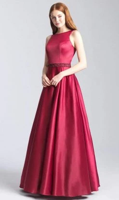 Madison James - 20-305 Bateau Open Back Pleated Ballgown Formal Gowns