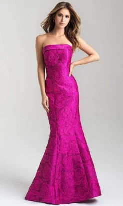 Madison James - 20-315 Floral Brocade Strapless Mermaid Dress