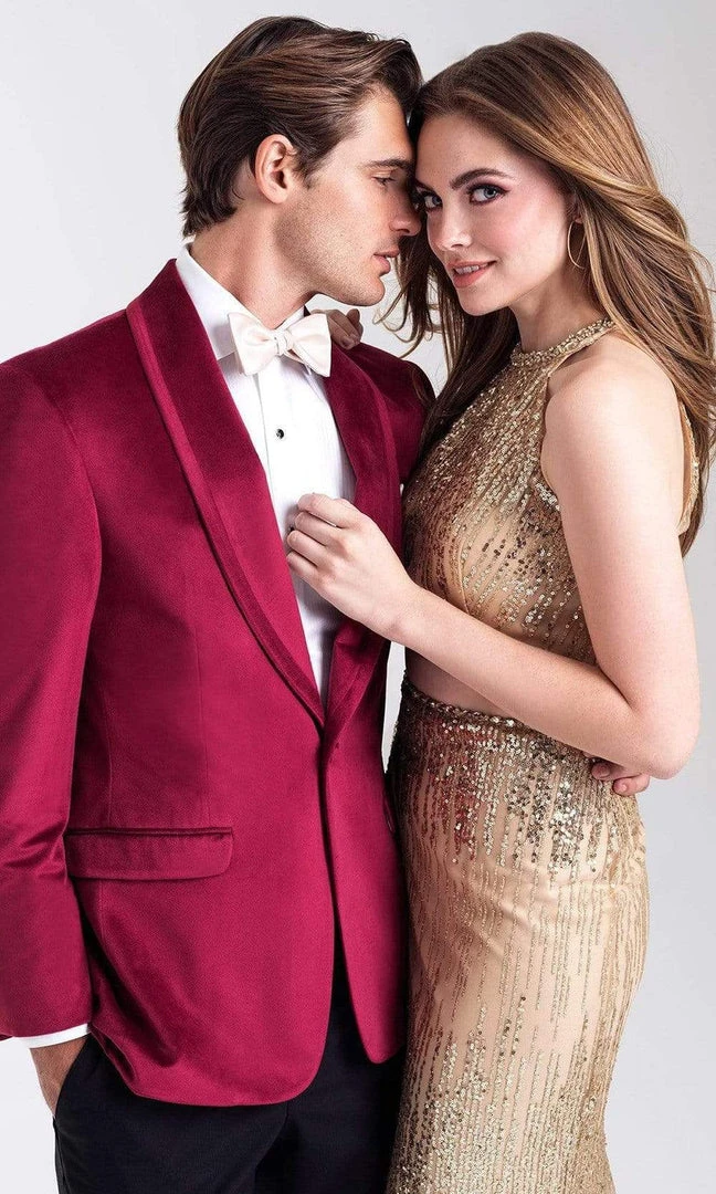 Madison James - 20-320 Two Piece Sequined Halter Sheath Dress Formal Gowns 7 Madison James - 20-320 Two Piece Sequined Halter Sheath Dress Formal Gowns