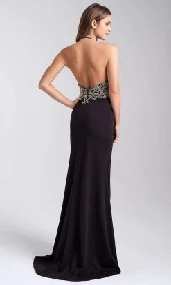 Formal Gowns Madison James - 20-322 Embellished Halter Dress With Slit